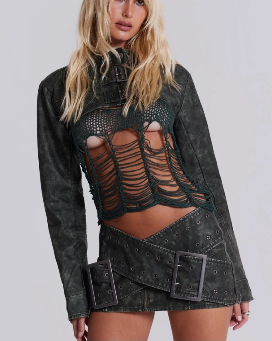 送関込 JADED LONDON Odile Faux Leather & Suede Mini Skirt Odile Faux Leather & Suede Mini Skirt | Jaded London | Clothing