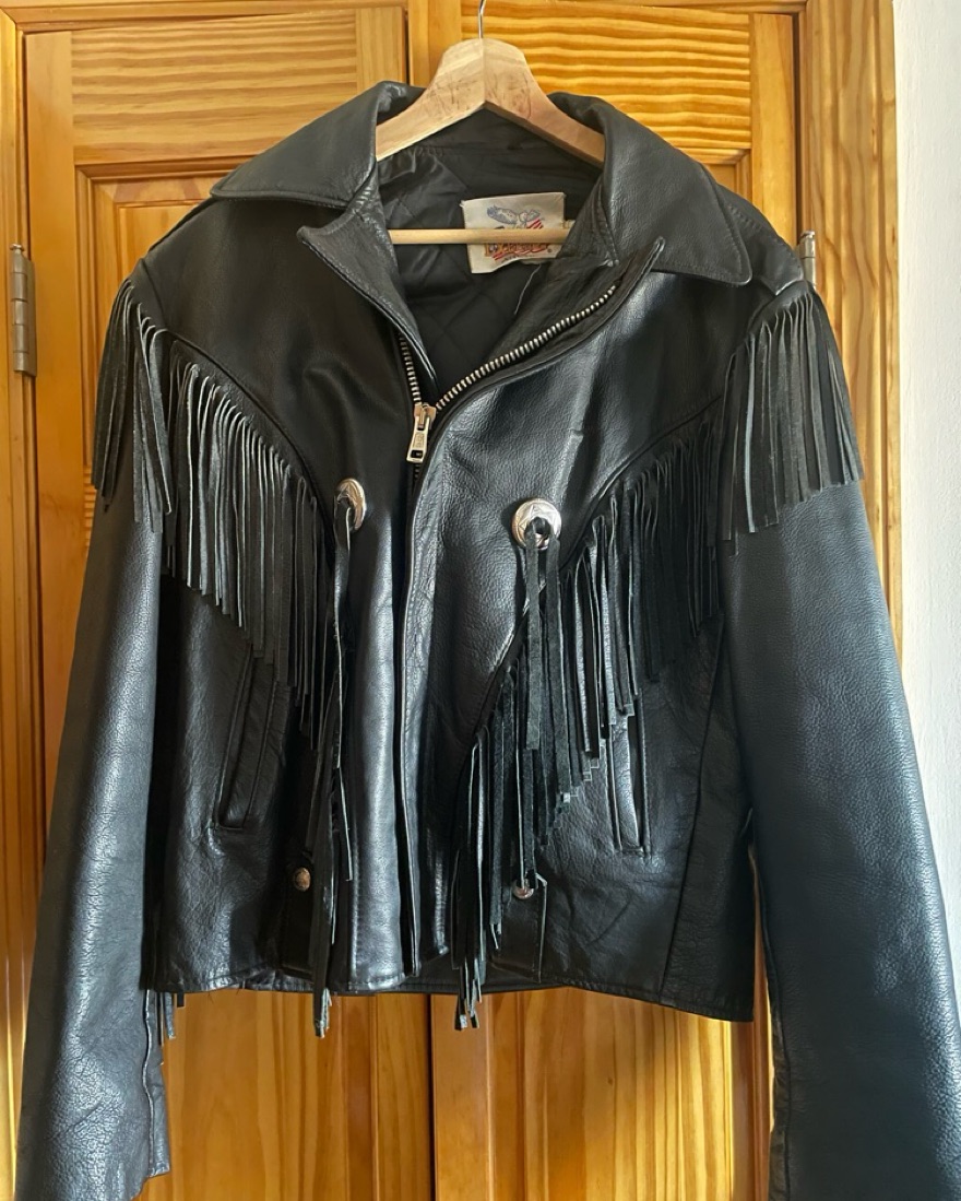 FRINGE FAUX LEATHER ジャケット Enjoy The Moment Faux Leather Fringe Jacket - Black