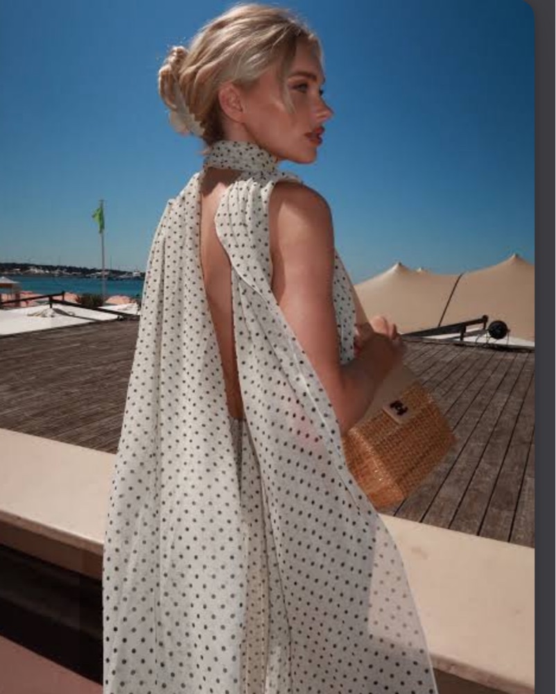 Helsa - Chiffon Polka Dot Dress by Helsa - Pickle