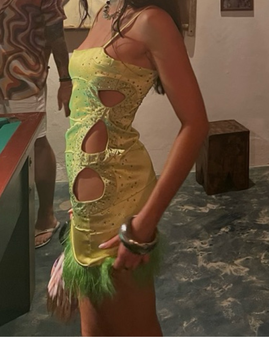 danielle guizio green dress Danielle Guizio Green Dress Size 6, See through