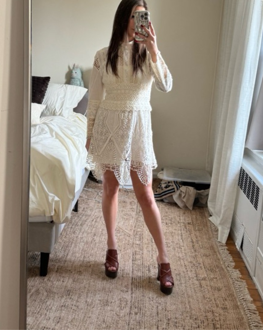 Anna Sui Vintage White Lace Mini Dress by Anna Sui - Pickle