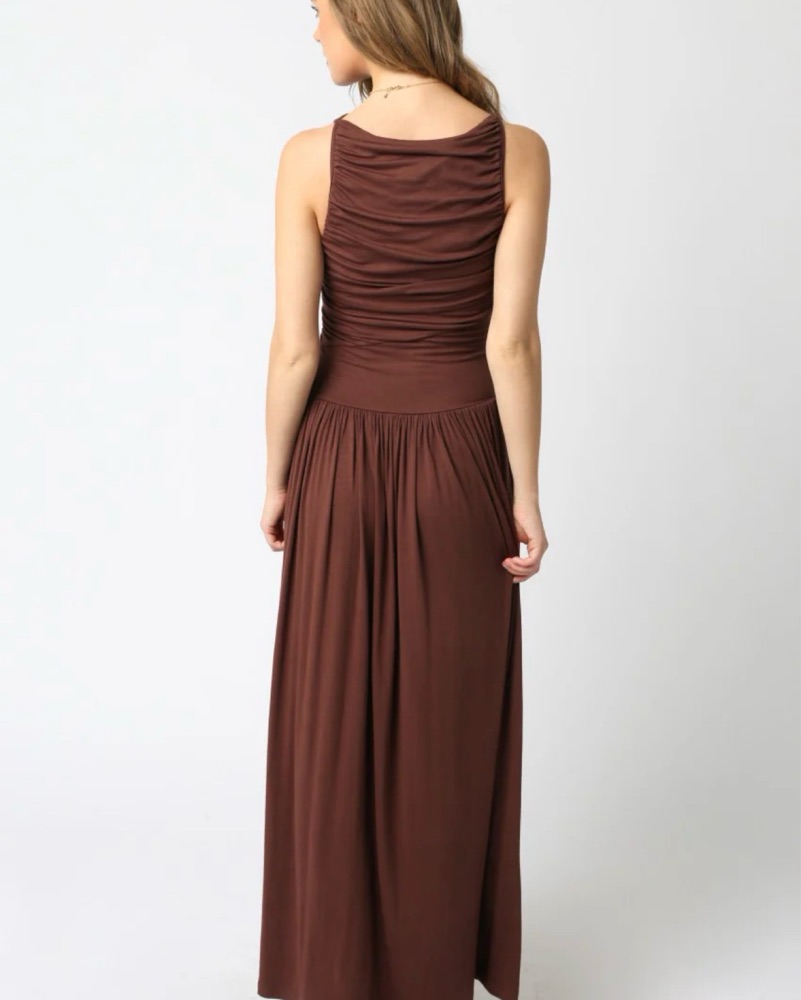 leni maxi dress brown Leni Maxi Dress by Worth collective