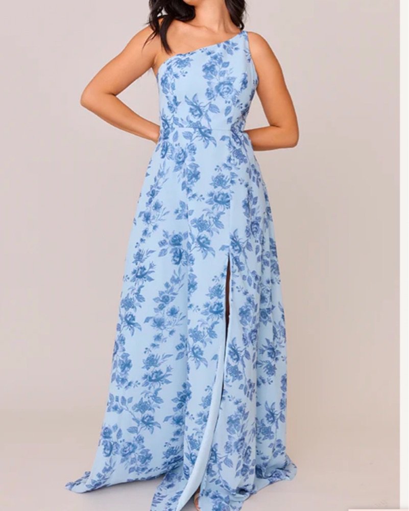 revelry floral bridesmaid dresses Sloane Chiffon Floral Print Dress