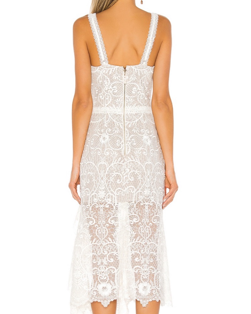 関税込【Bronx and Banco】lace midi dress Bronx and Banco Daisy Side-Cutout Midi Lace Dress | Neiman