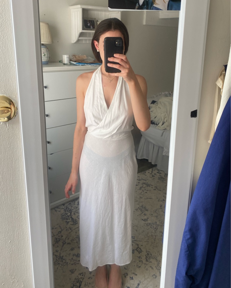 Aritzia Trestle White Linen Halter Dress by Aritzia - Pickle