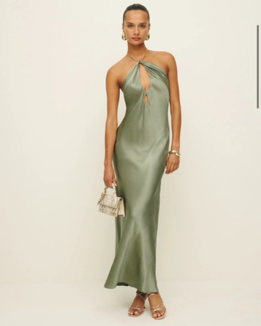 Reformation Yesenia Silk Dress by Reformation - Pickle