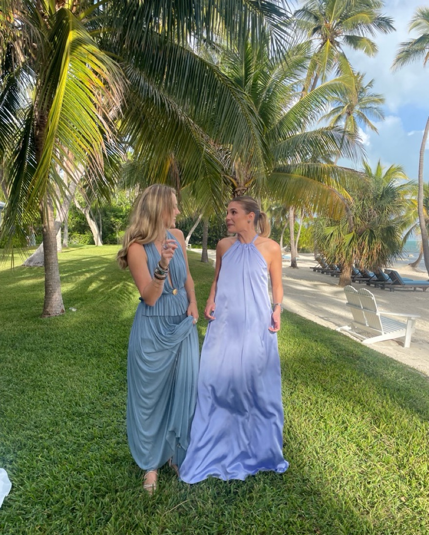 Hanne Block Blue Silk Skirt & Top Set by Hanne Bloch - Pickle
