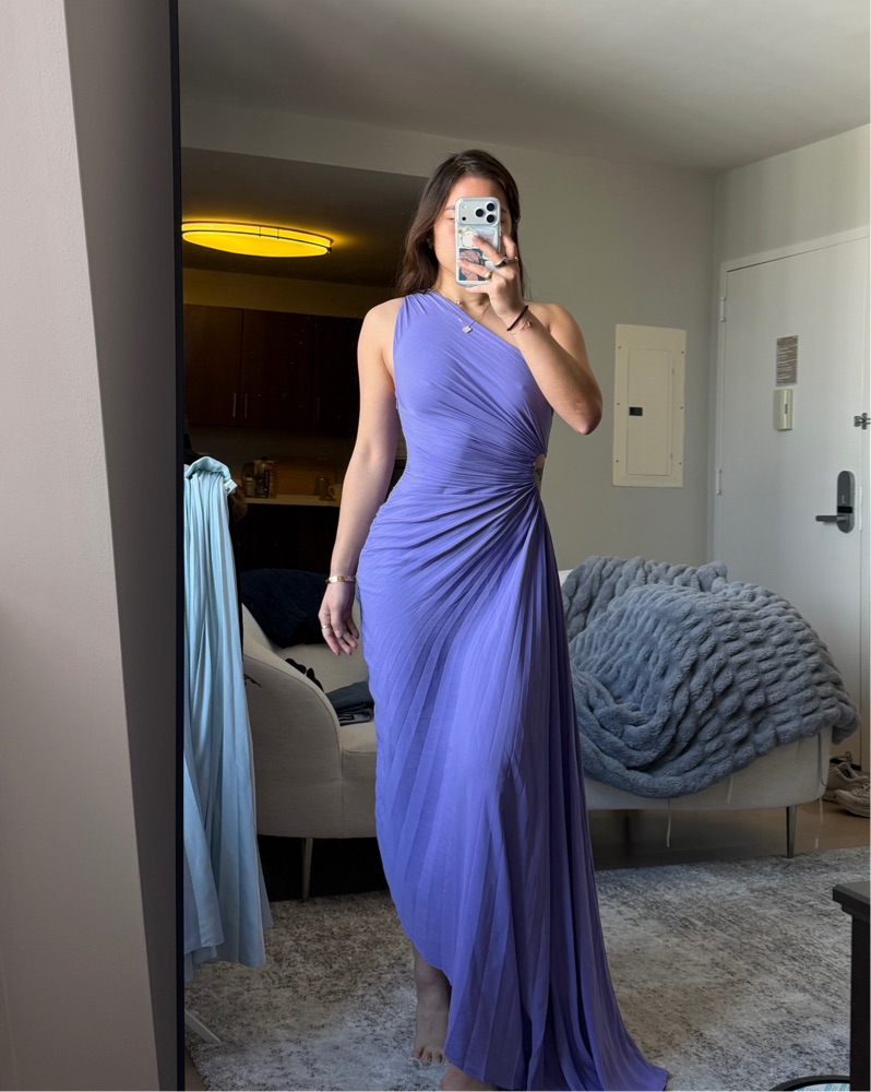ALC Delfina Pleated Dress In Bellflower by ALC - Pickle