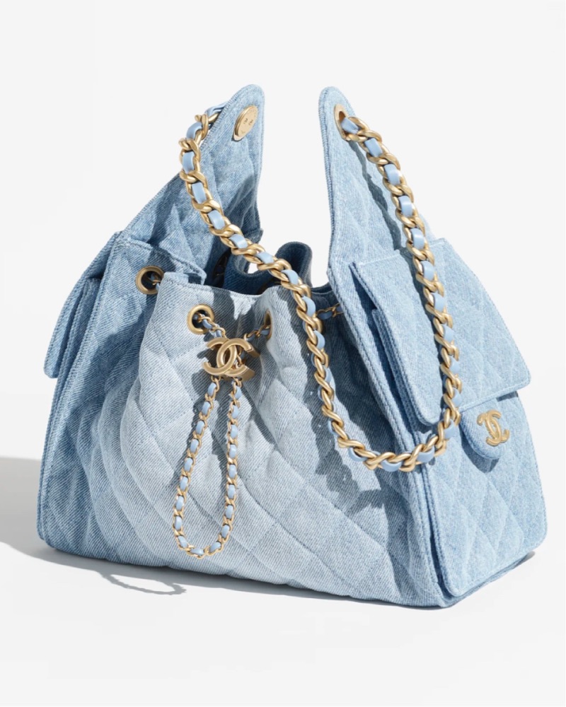 Chanel 25 Washed Denim Handbag by Chanel - Pickle