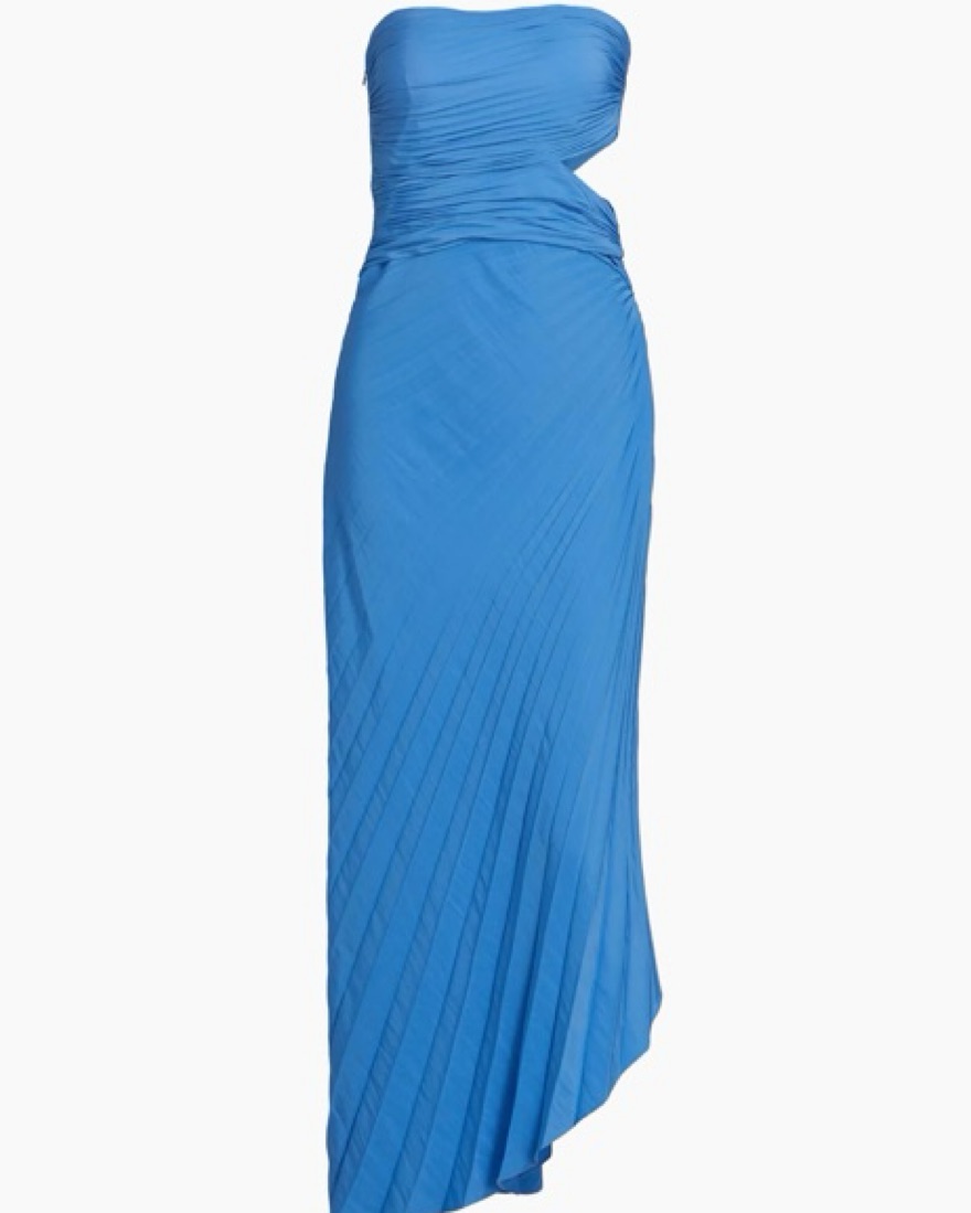 andie strapless pleated dress A.L.C. Blue Strapless Andie dress by ALC