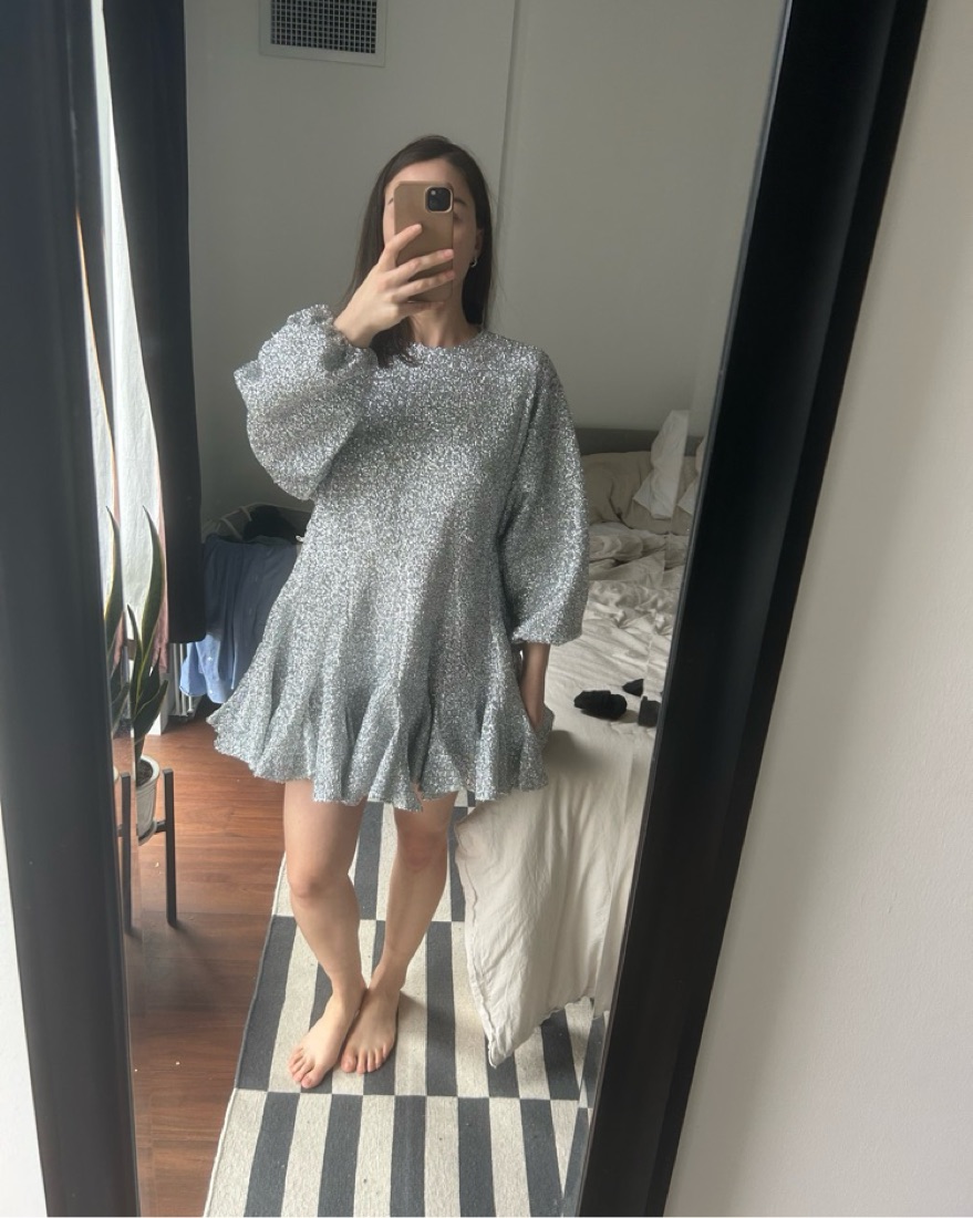 rhode silver dress Hailey Bieber's Sparkly Party Dresses Are Upcycled in Two Different Ways