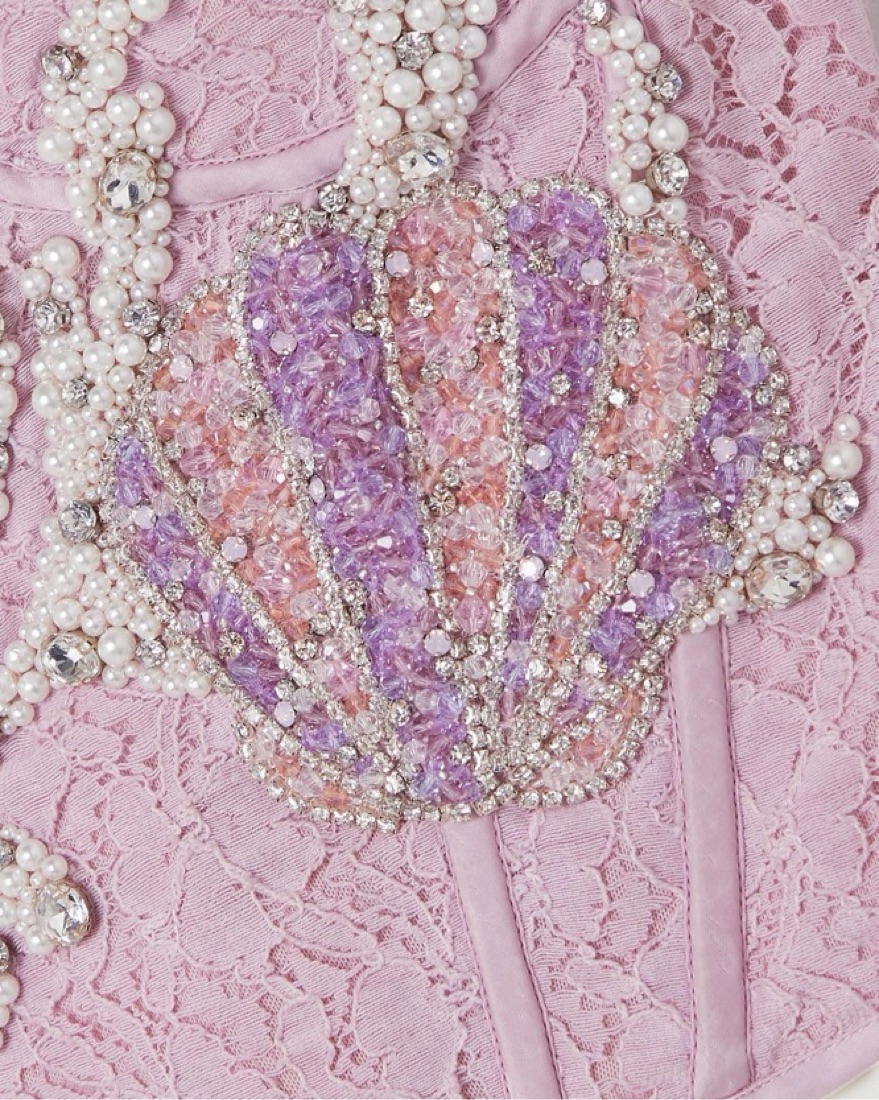 Clio Peppiatt Beaded Seashell Bustier by Clio Peppiatt - Pickle