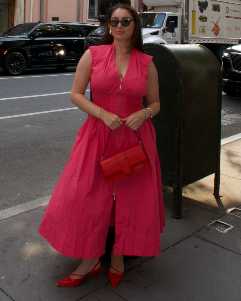 Vibrant Fuchsia Midi Dress by Anthropologie - Pickle