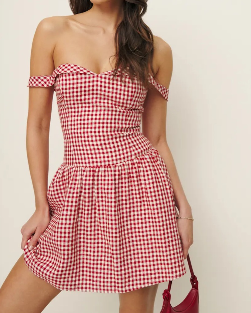 woman a line dress Short Scoop-Neck Short A-Line Grad Dress with Corset White / Small main image 0