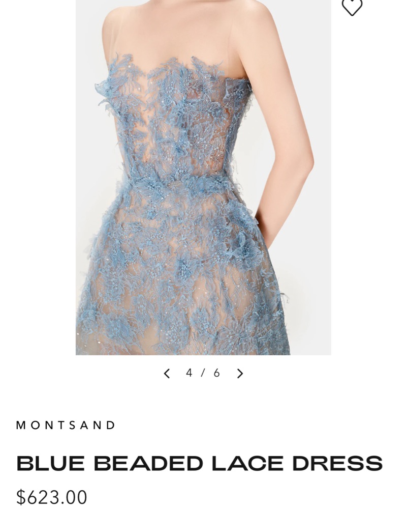 Ethereal Blue Beaded Lace Dress by Montsand - Pickle