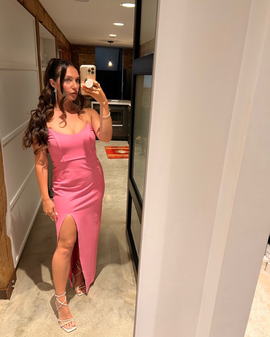 ワンピース Emily slit dress Pink Pink Revolve Dress | Pickle