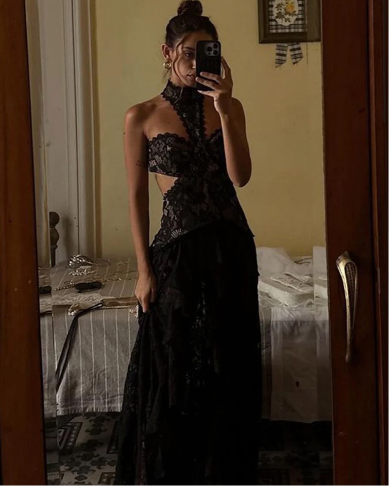 12th Tribe Lace Maxi Dress by 12th Tribe - Pickle