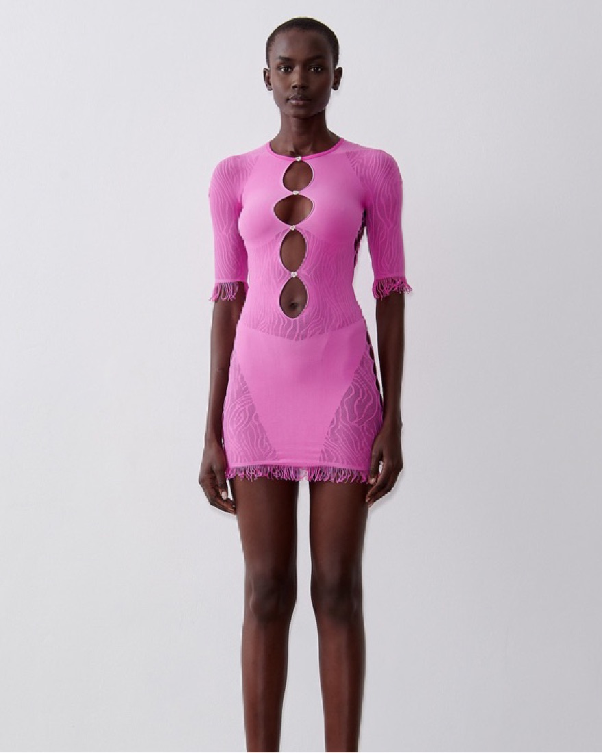 poster girl dress purple Miranda Cut-Out Bodycon Mini Dress Lilac Purple