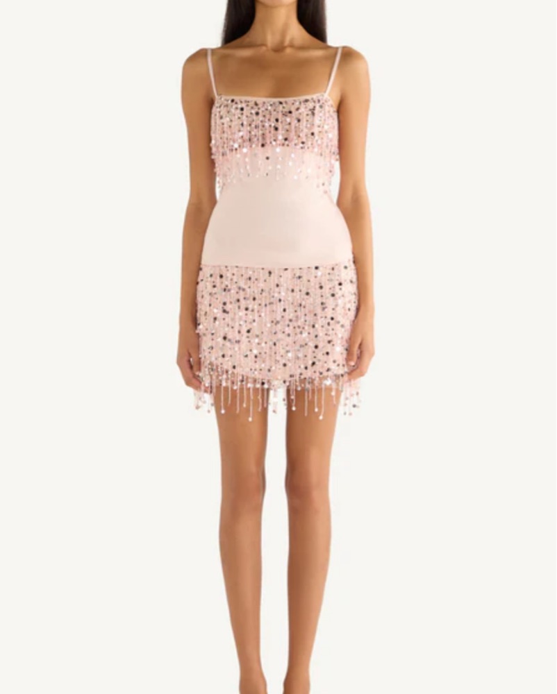 asta resort yasmin hand beaded mini dress ASTA RESORT - Yasmin Hand Beaded Mini Dress