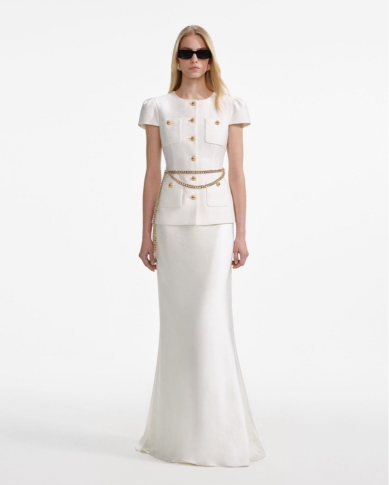 SELF-PORTRAIT Belted Maxi Chain Dress by Self-Portrait - Pickle