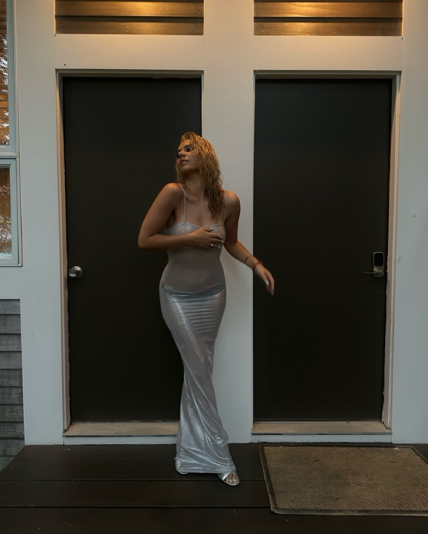 Subsurface Liquid Slip Dress by Subsurface - Pickle