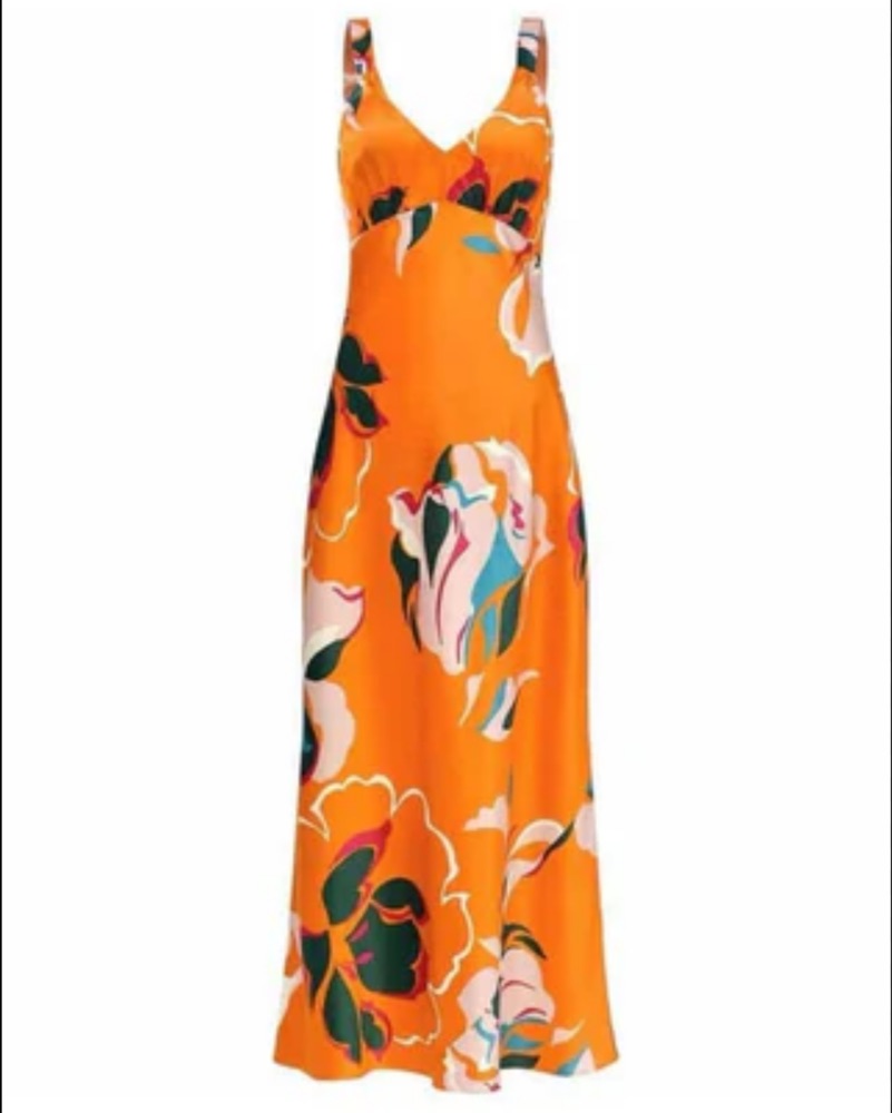 daytona silk dress Reformation Daytona Silk Dress, Orange by Reformation
