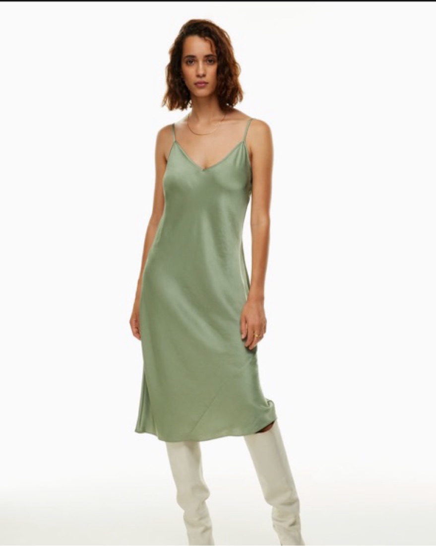 sage green silk midi dress Bellina Sage Green Midi Dress with Detachable Bow main image 1