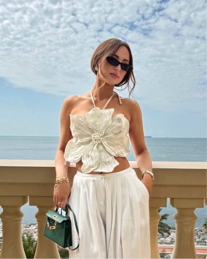 PatBo flower Top White by PatBo - Pickle