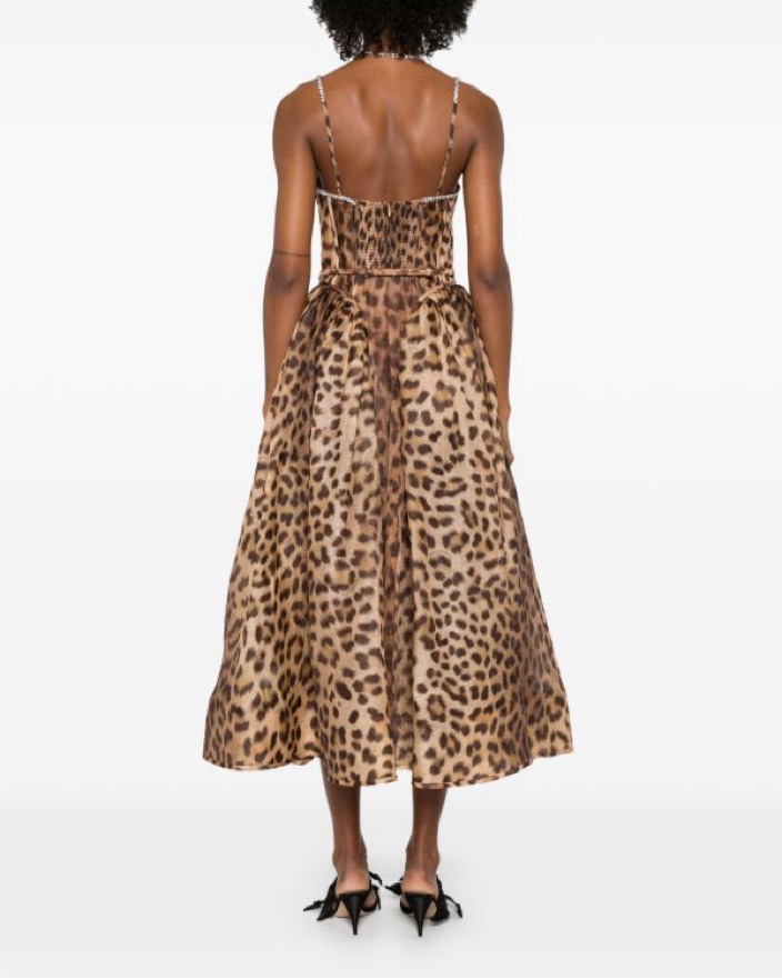 Zimmerman Leopard-Print Midi Dress by Zimmermann - Pickle