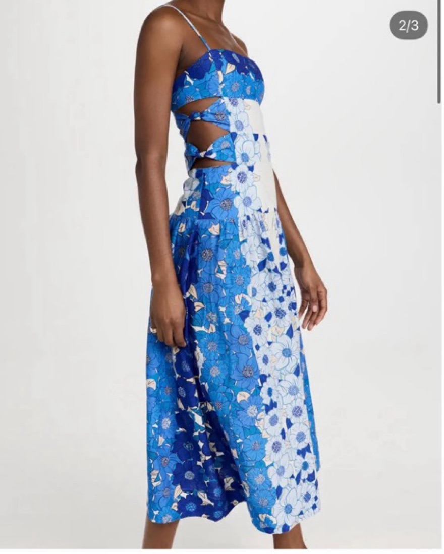 farm rio red white blue dress Farm Rio Cherry Blossom Sleeveless Midi Dress main image 0