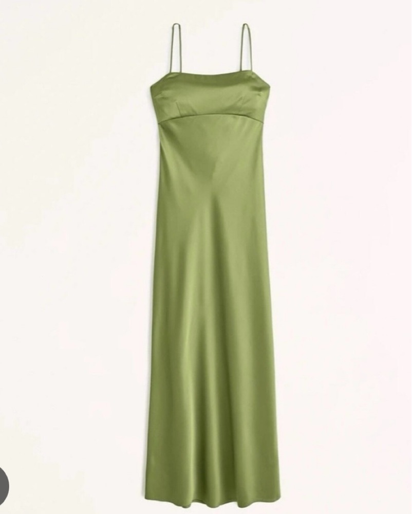 Abercrombie Satin Green Dress by Abercrombie and Fitch - Pickle