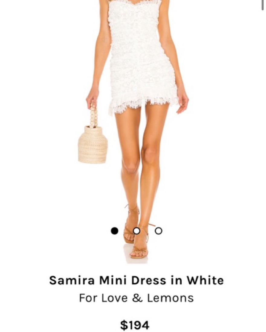 【関税&送料込】For Love & Lemons Dresses White For Love & Lemons Serena Mini Dress White CD2334 - Free