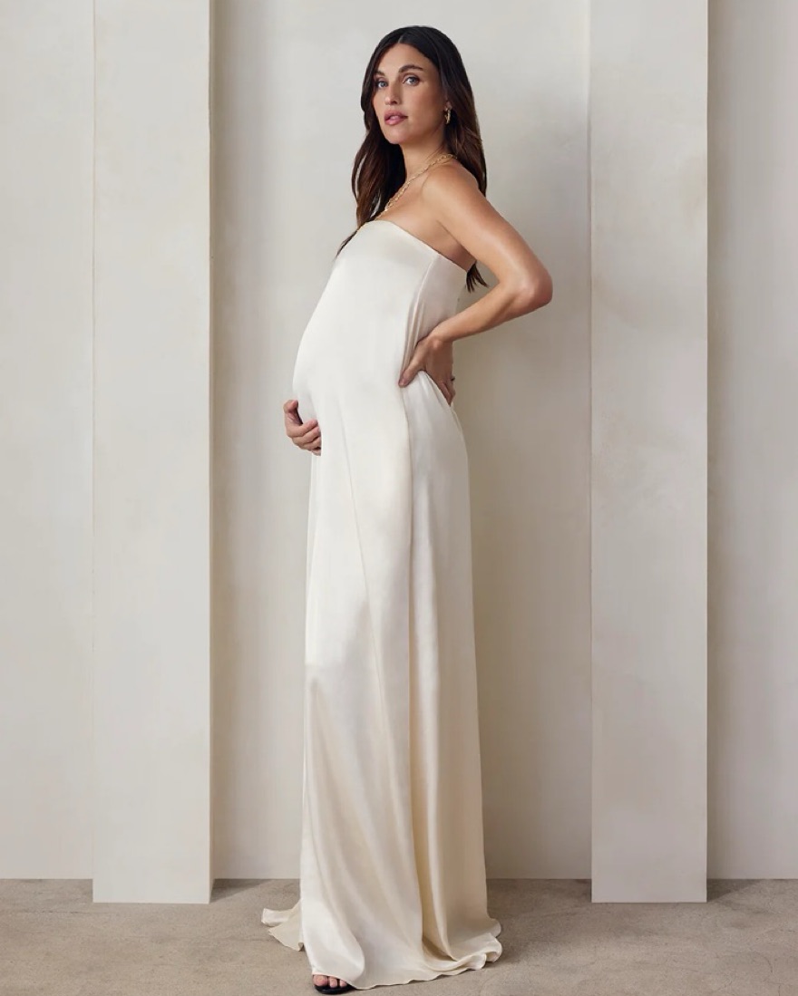 satin dresses for pregnant ladies Maternity Skye Satin Dress