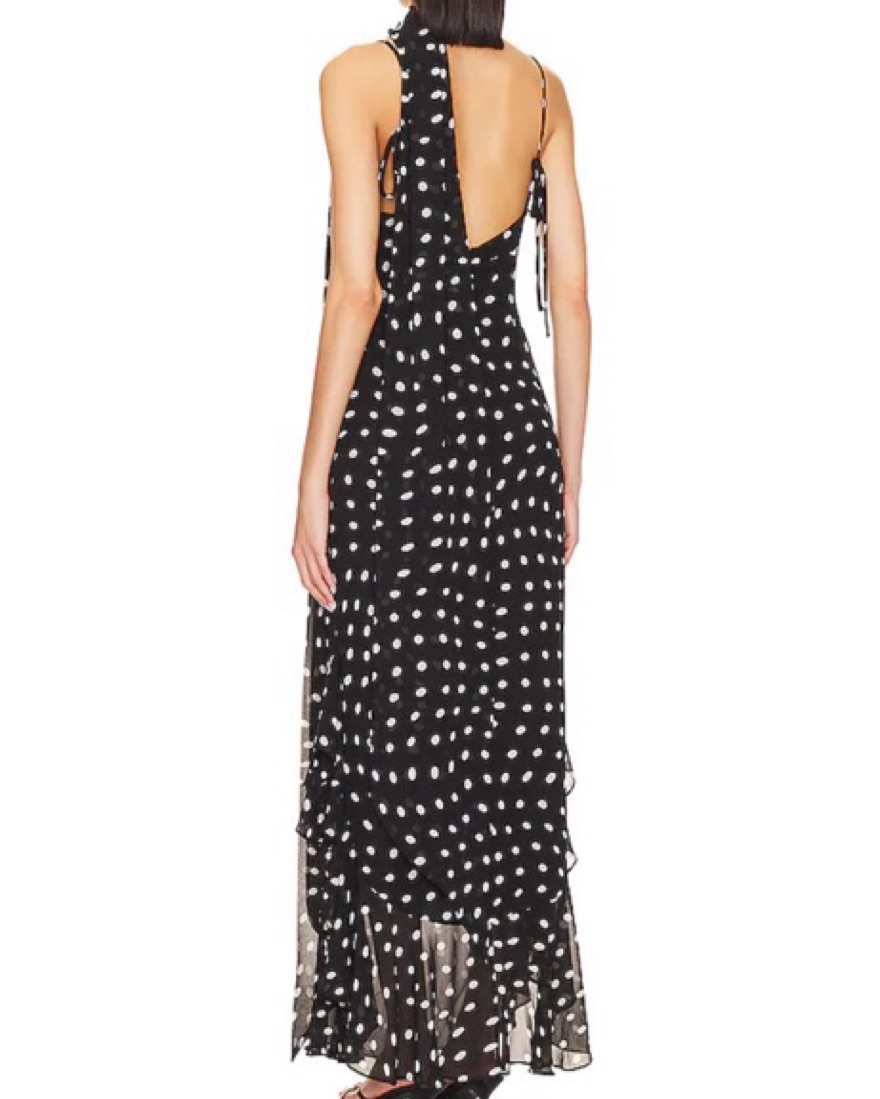 giulia maxi dress in black and cream lpa LPA Giulia Maxi Dress in Black And Cream by LPA