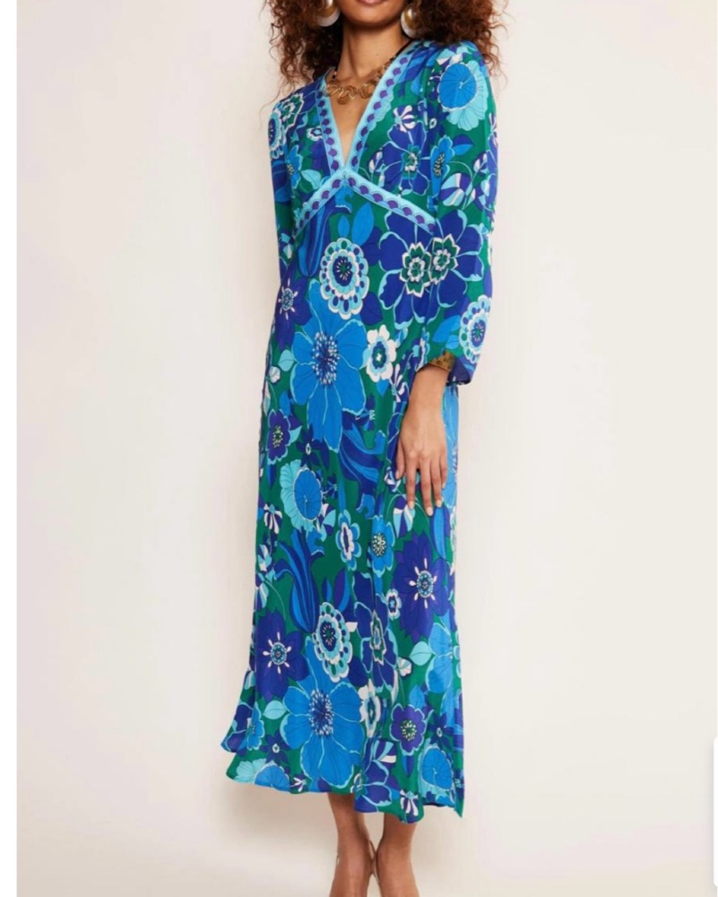Vibrant Blue Rixo Silk Dress by Rixo - Pickle