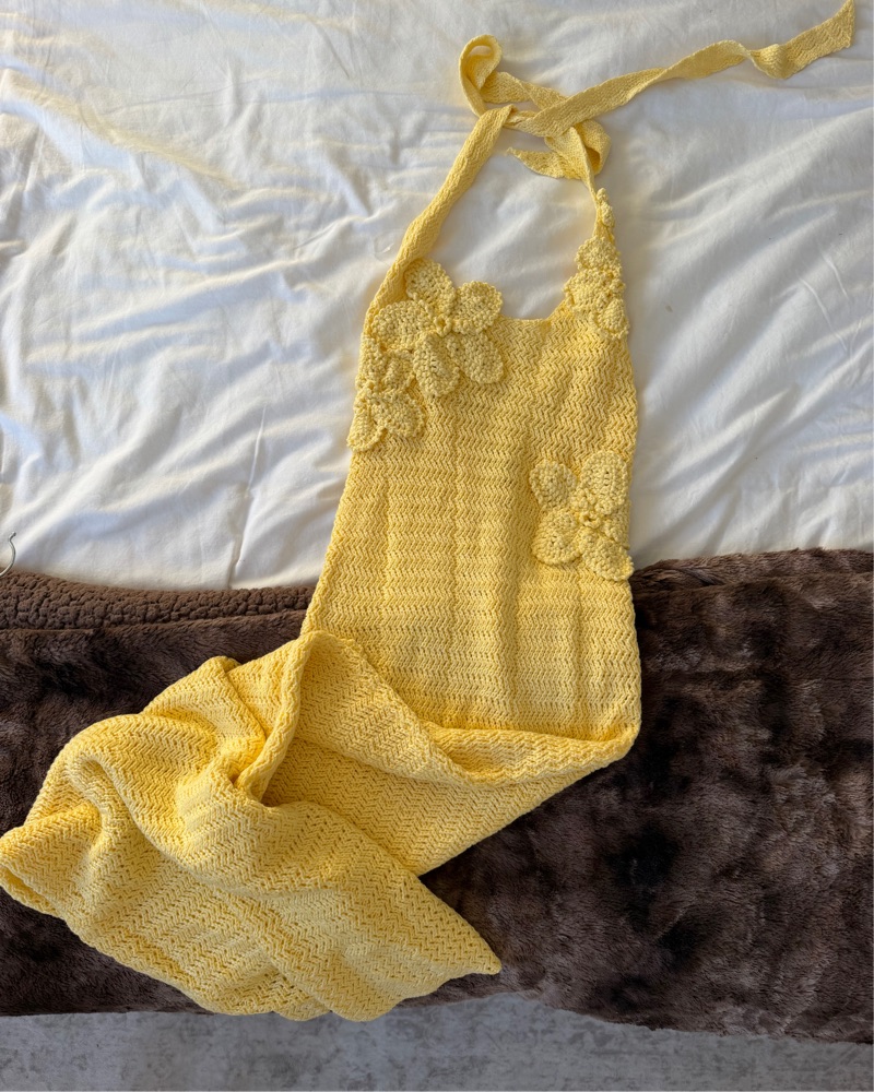 Novalee Flower Crochet Maxi Dress yellow by Peppermayo - Pickle