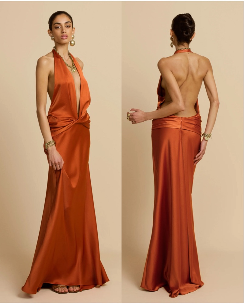 simpatico rust orange maxi dress Rust Orange Satin Lace-Up Pleated Maxi Dress | Womens | X-Small (Available in 2X, 1X, XXS, S, M, L, XL) | 100% Polyester | Lulus