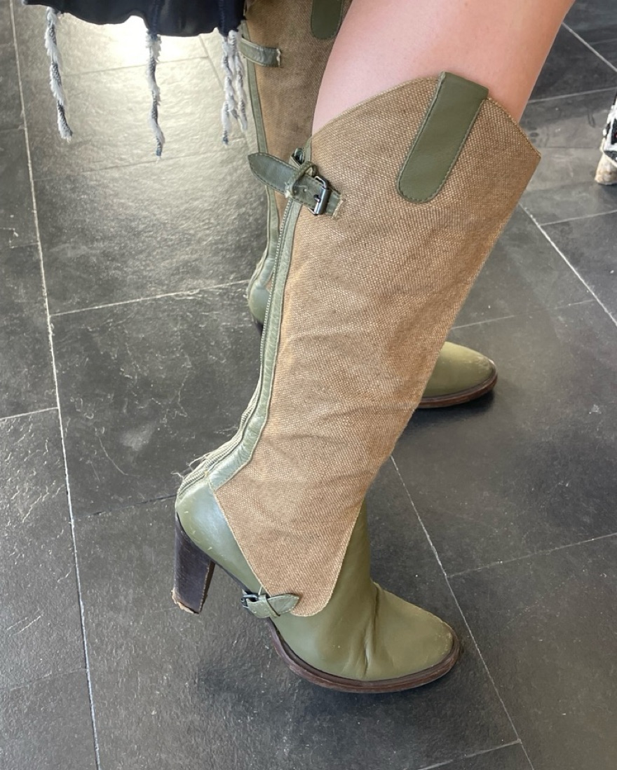 超希少❗️布張り！【A.F. Vandevorst(エーエフヴァンデヴォルスト) VTG A. F. Vandevorst Boots by A. F. Vandevorst - Pickle