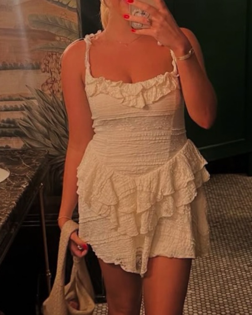 White Lacey Revolve Dress by Majorelle - Pickle