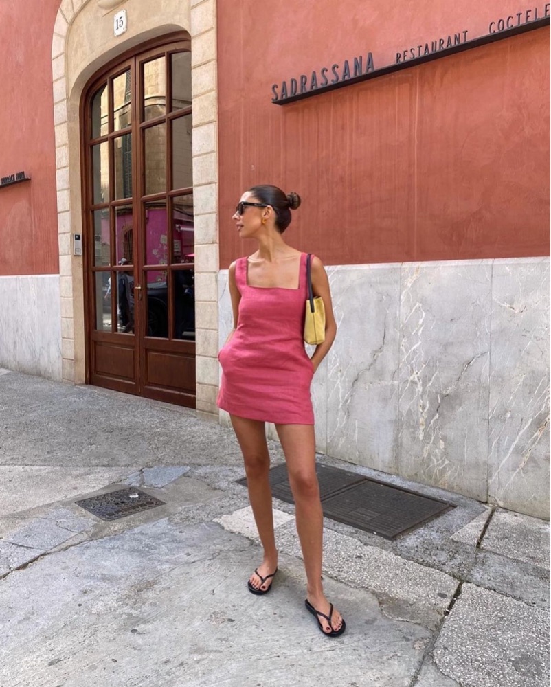 POSSE Alice Linen Mini Dress by Posse - Pickle
