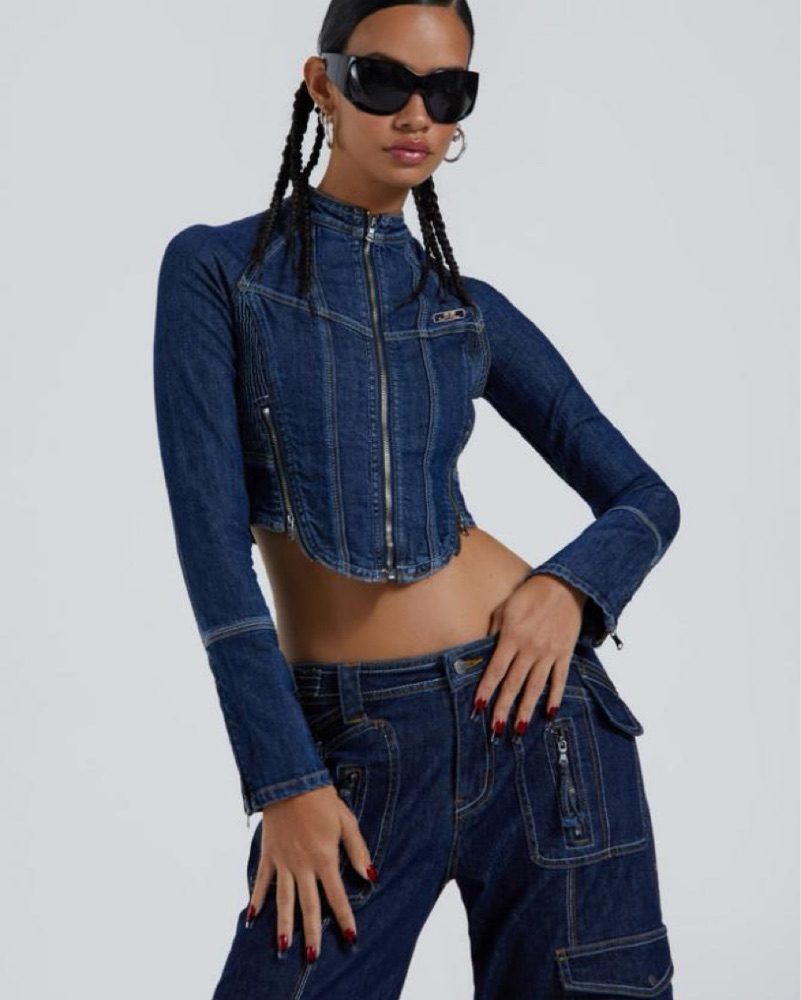 Jaded Lobdon Denim Corset Jacket by Jaded London - Pickle
