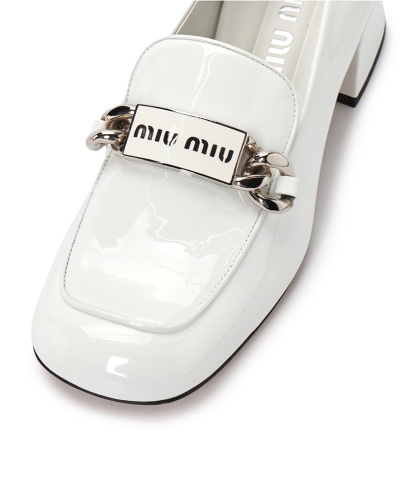 Miu Miu Square Toe Loafer by Miu Miu - Pickle