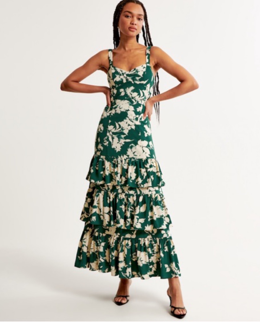 Abercrombie Green Floral Dress by Abercrombie and Fitch - Pickle