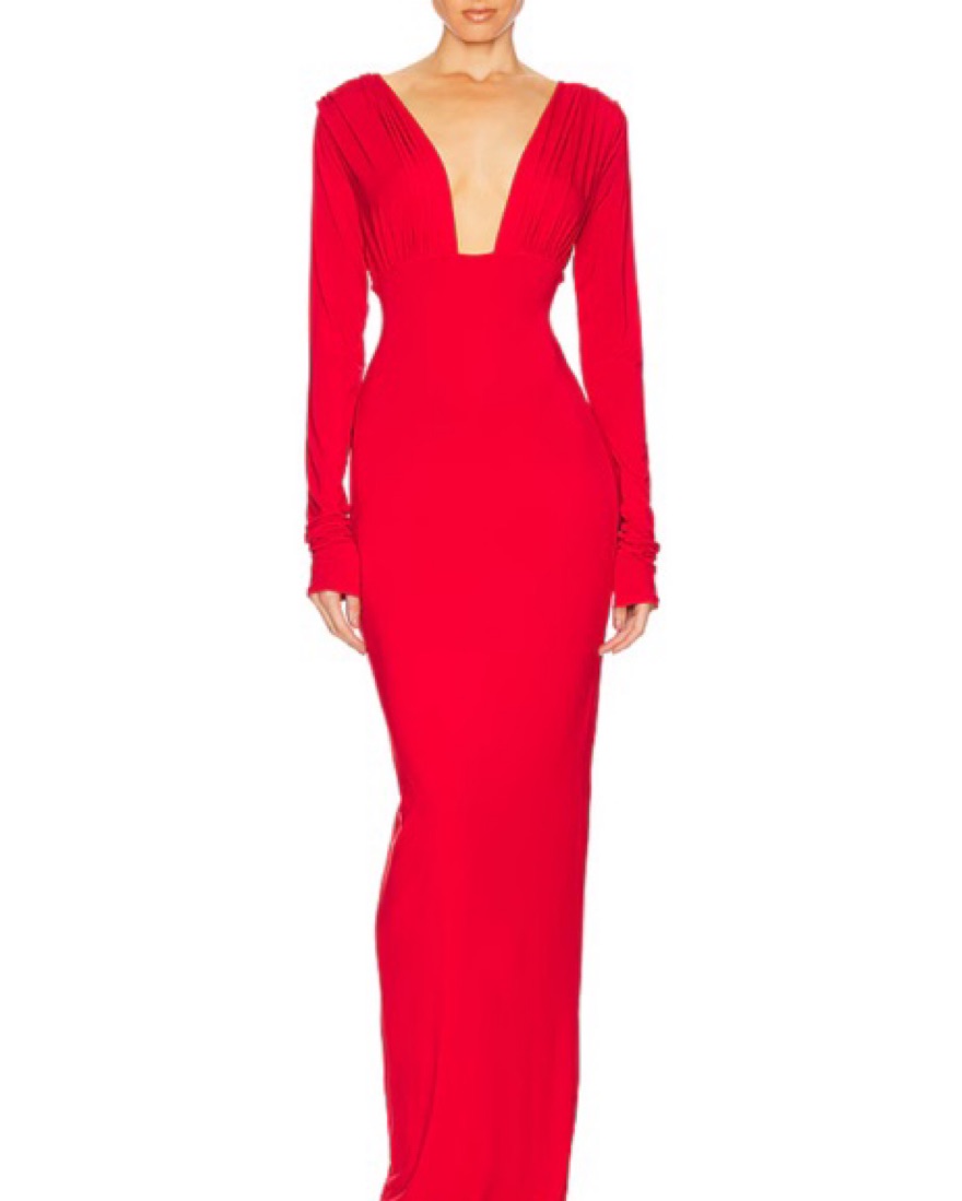 helsa red dress long sleeve Red Helsa Maxi Dress by Helsa