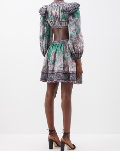 Zimmerman Green Paisley Print Mini Dress by Zimmermann - Pickle