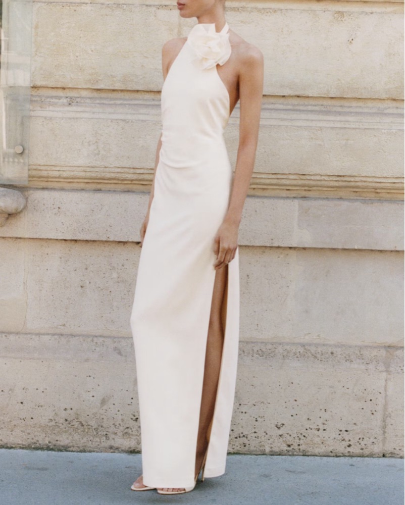 MANGO Halter Dress With Flower by Mango Capsule Collection - Pickle