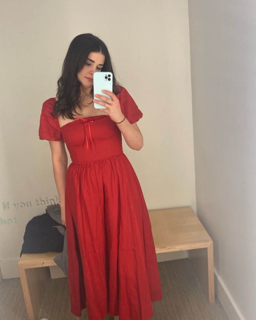 Marella Linen Dress -Cherry | Pickle