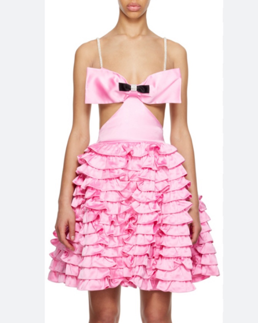 SHUSHU TONG PINK RUFFLE MINI DRESS by SHUSHUTONG - Pickle