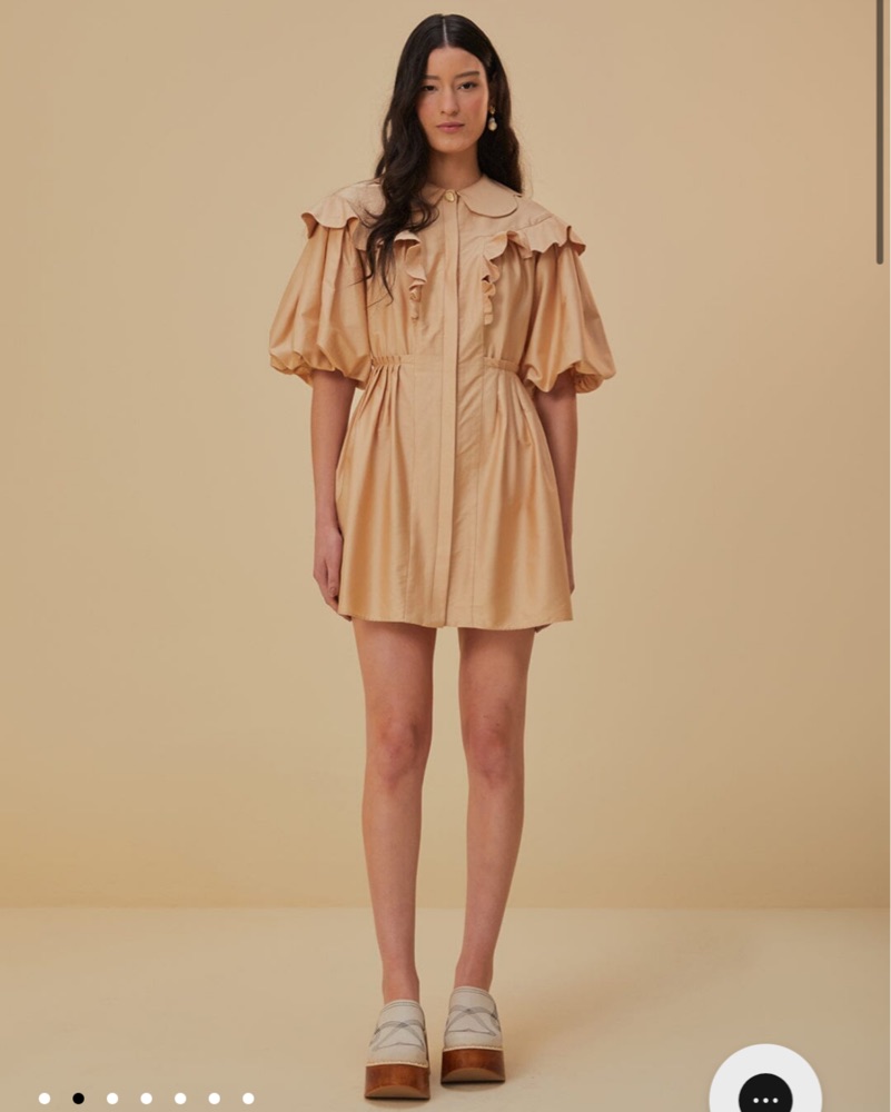 farm rio beige dress Farm Rio Beige Mini Dress by FARM RIO