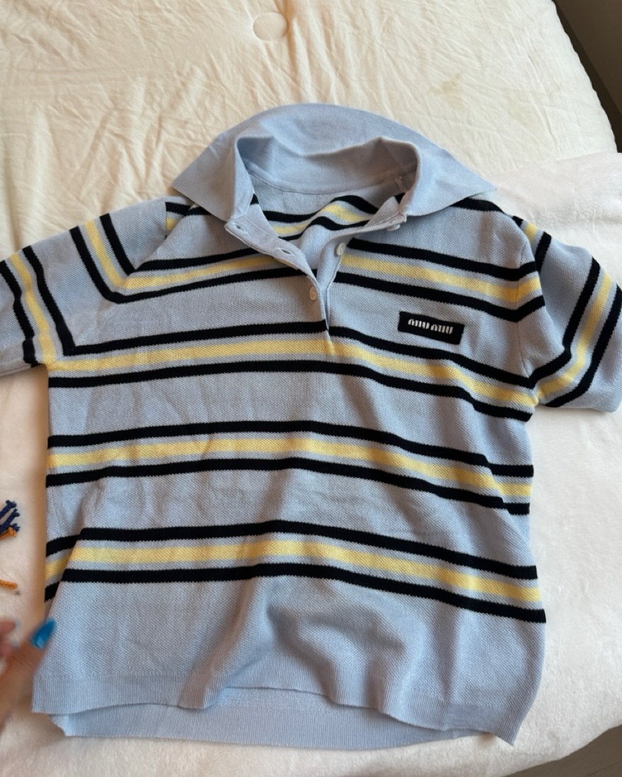 トップス 90s MIU MIU archive mesh polo shirt teck 90s MIU MIU archive mesh polo shirt teck（MIU MIU Men Polo